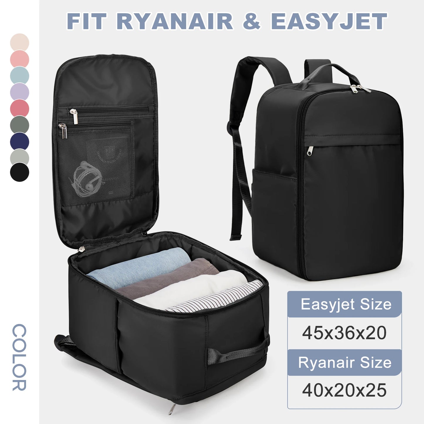Cabin-Approved Travel Backpack 40x20x25 - Hand Luggage Laptop Bag