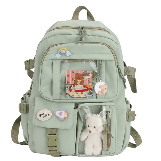 Korean Style Cute Campus Student Backpack - Large Capacity Laptop Bag for Girls
