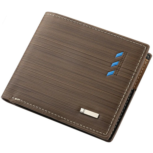 Striped Multi-Function Wallet - Two-Fold Money Clip with Card Holder