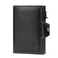 Smart Pop Up RFID Card Wallet - Genuine Leather Slim Card Case with Coin Purse