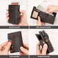 Smart Pop Up RFID Card Wallet - Genuine Leather Slim Card Case with Coin Purse