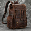 Genuine Leather 17 Inch Laptop Travel Backpack - Large Daypack for Men