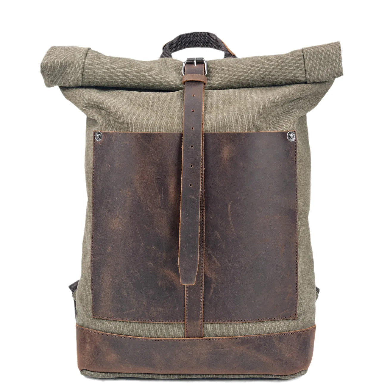 Top Quality Canvas & Cowhide Travel Backpack - 16 Inch Laptop Bag