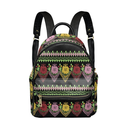 Fashion Floral Print PU Leather Backpack - Stylish Bag for Women and Teenage Girls