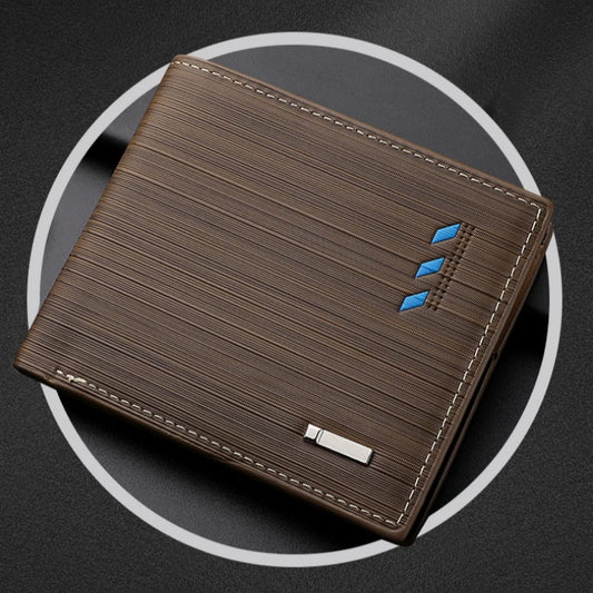 Striped Multi-Function Wallet - Two-Fold Money Clip with Card Holder