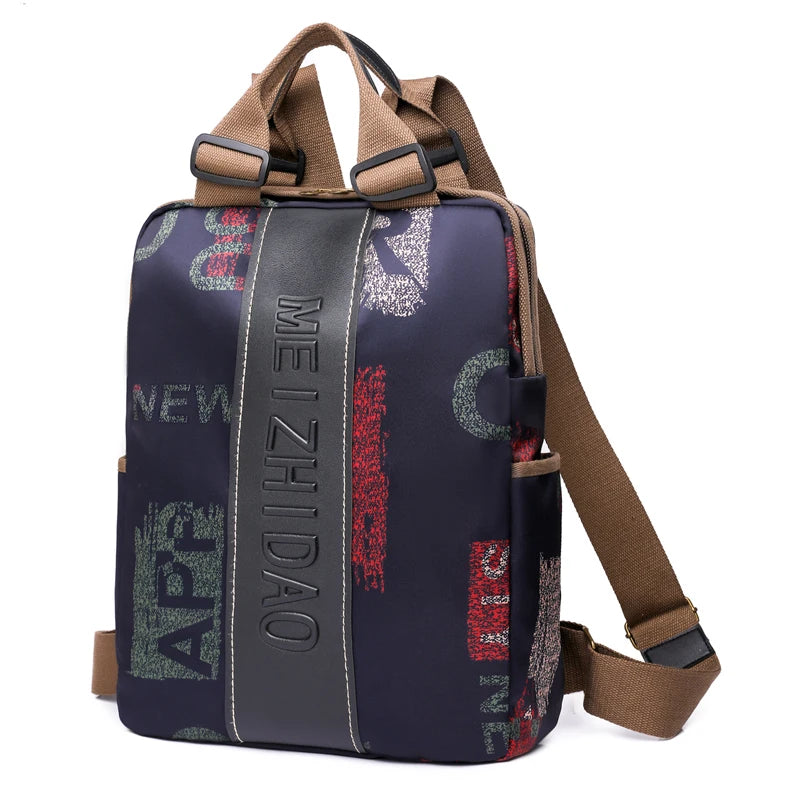 Fashion Designer Canvas Rucksack - Large Travel and School Backpack for Women and Students