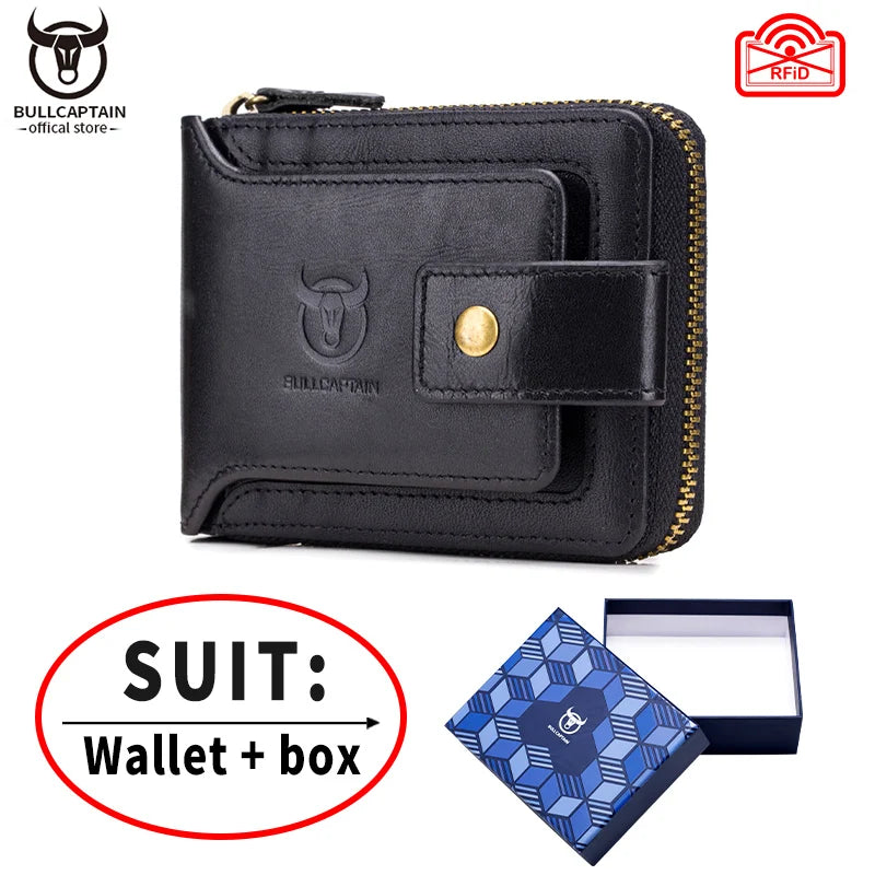 Genuine Leather RFID Multi-Function Wallet - Coin Purse Storage Bag