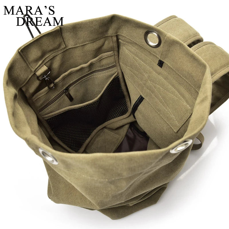 Large Tactical Military Canvas Backpack - Travel Climbing Shoulder Bag