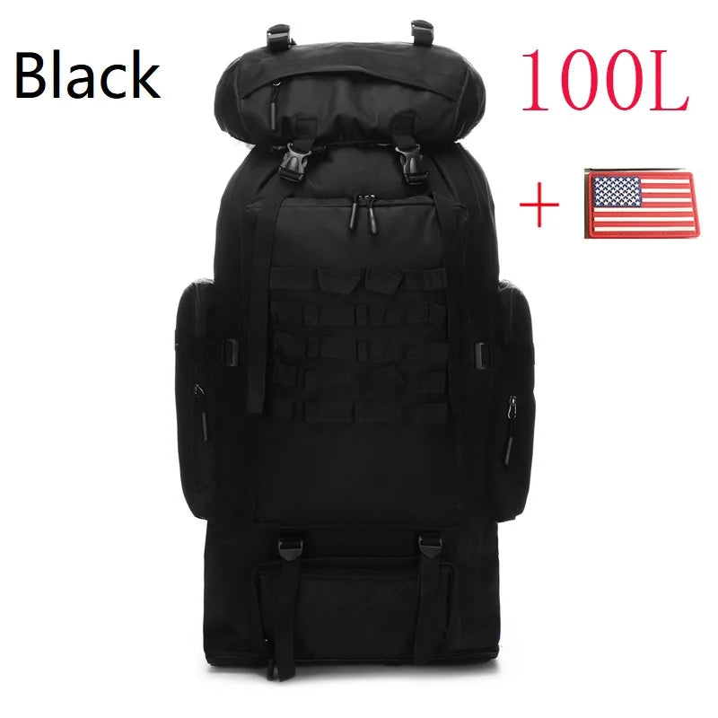 80L/100L Mountaineering Tactical Backpack - Large Climbing Bag for Hiking & Camping