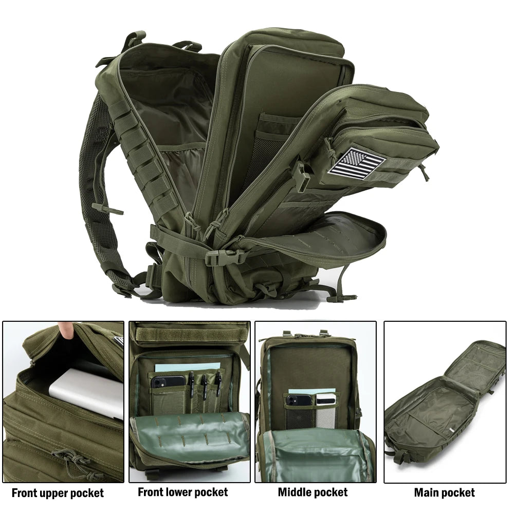 30/50L Tactical Backpack - 3P Assault Pack EDC Molle for Hiking & Hunting