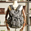 Outdoor Canvas Leather Backpack - Large Capacity Travel and Climbing Bag for Men