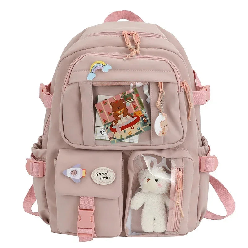 Korean Style Cute Campus Student Backpack - Large Capacity Laptop Bag for Girls