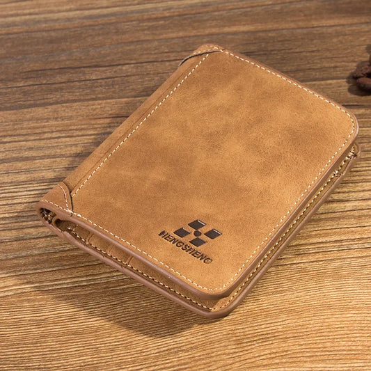 Frosted Leather Retro Bifold Wallet - Multi-Card Youth Wallet