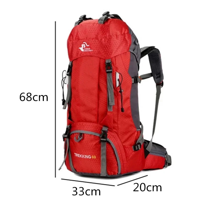 60L Waterproof Mountaineering Hiking Backpack - Molle Sport Climbing Rucksack