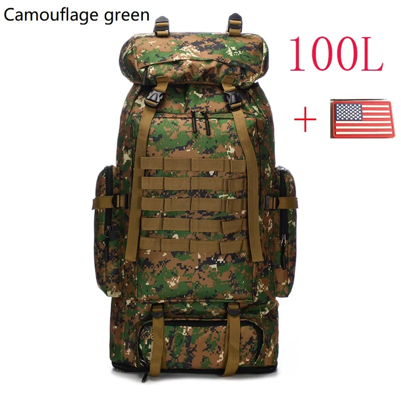80L/100L Mountaineering Tactical Backpack - Large Climbing Bag for Hiking & Camping
