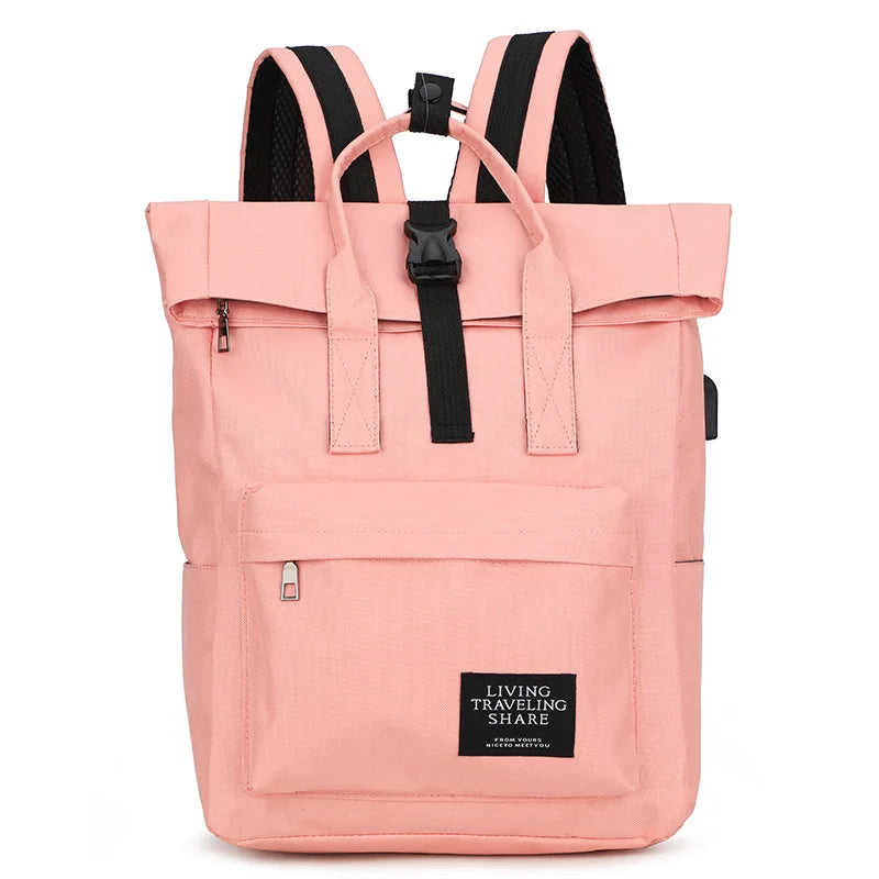 Casual Multi-Color Women Backpack - Large Capacity Oxford Laptop School Bag for Teenage Girls