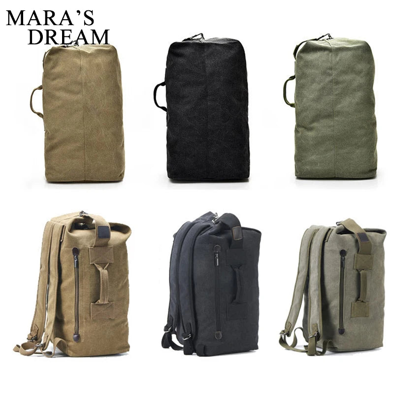 Large Tactical Military Canvas Backpack - Travel Climbing Shoulder Bag