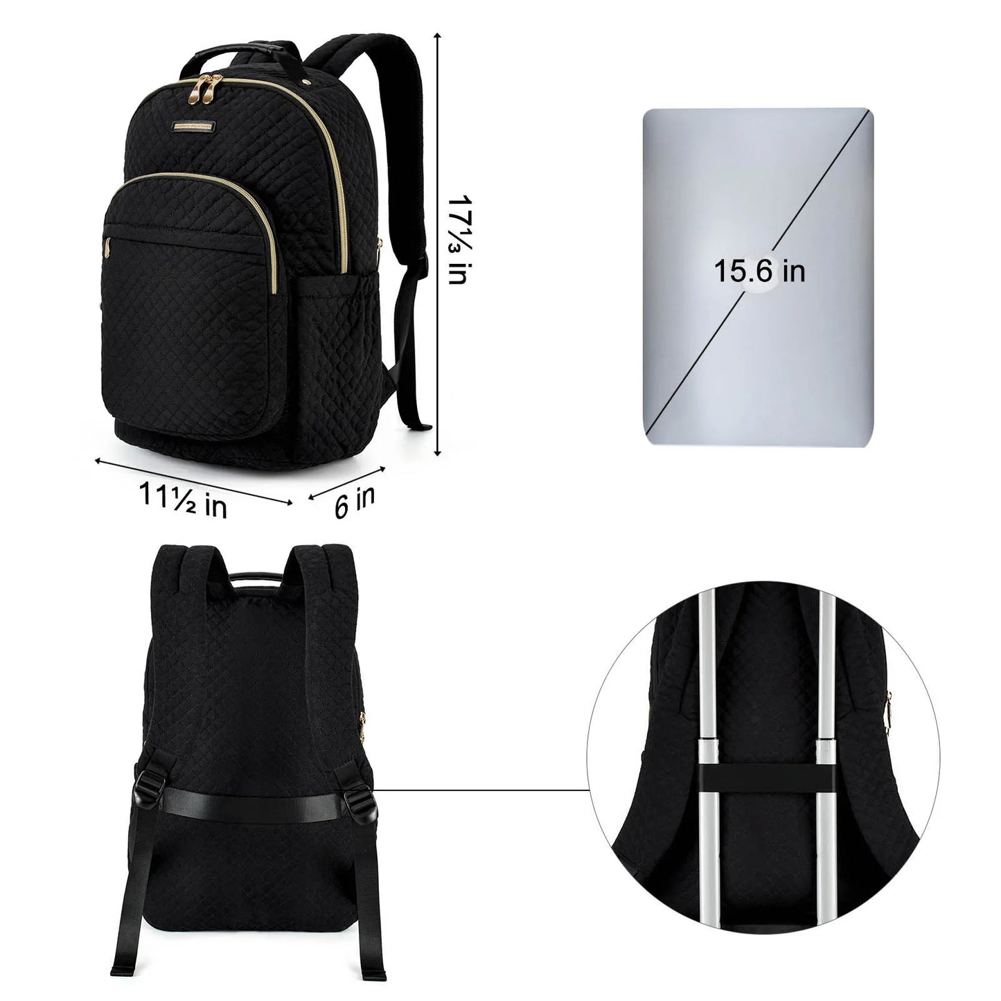 15.6 Inch Waterproof Laptop Backpack with USB Charging Port - Anti-Theft Travel Bag