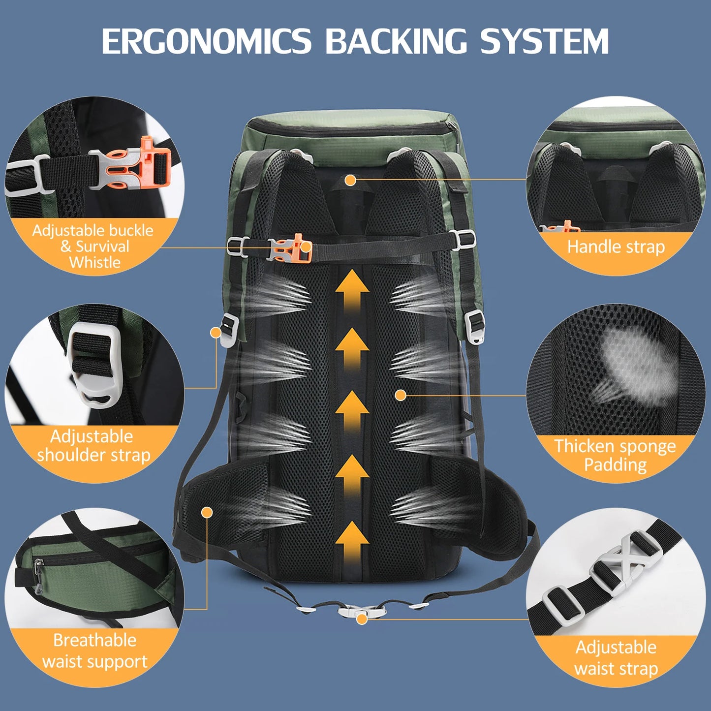 50L Waterproof Mountain Backpack - Tactical Outdoor Sports Bag for Camping & Hiking