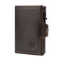 Smart Pop Up RFID Card Wallet - Genuine Leather Slim Card Case with Coin Purse