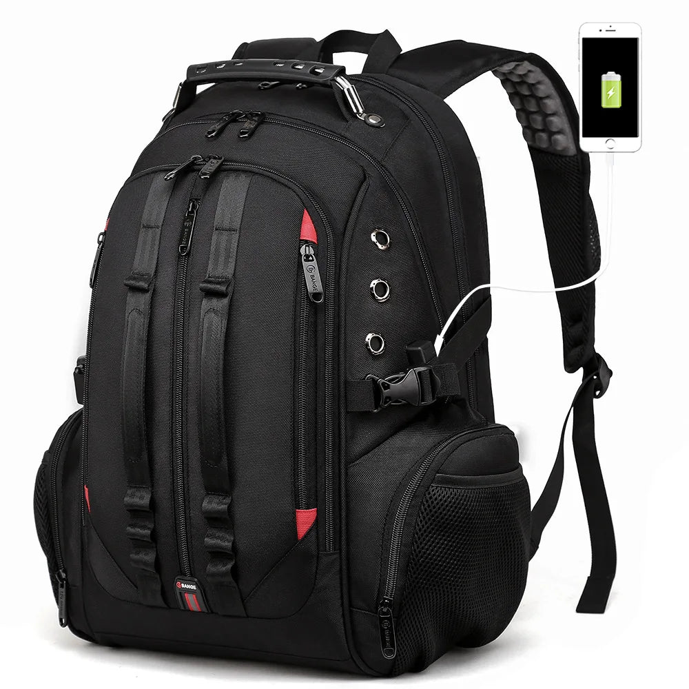 45L Travel Backpack with USB Port - 15.6 Inch Laptop Anti-Theft Bag for Teens