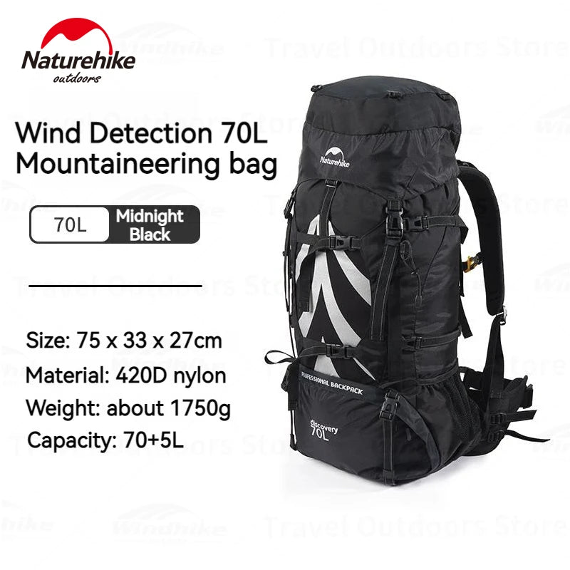 70L+5L Waterproof Hiking Backpack - Lightweight Mountaineering & Camping Pack with Rain Cover