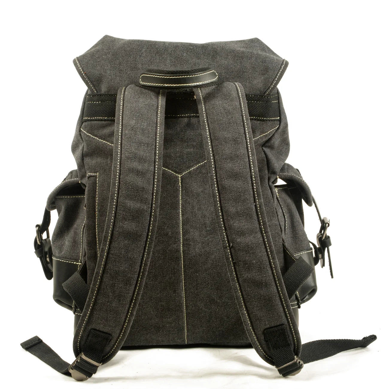 Outdoor Canvas Leather Backpack - Large Capacity Travel and Climbing Bag for Men