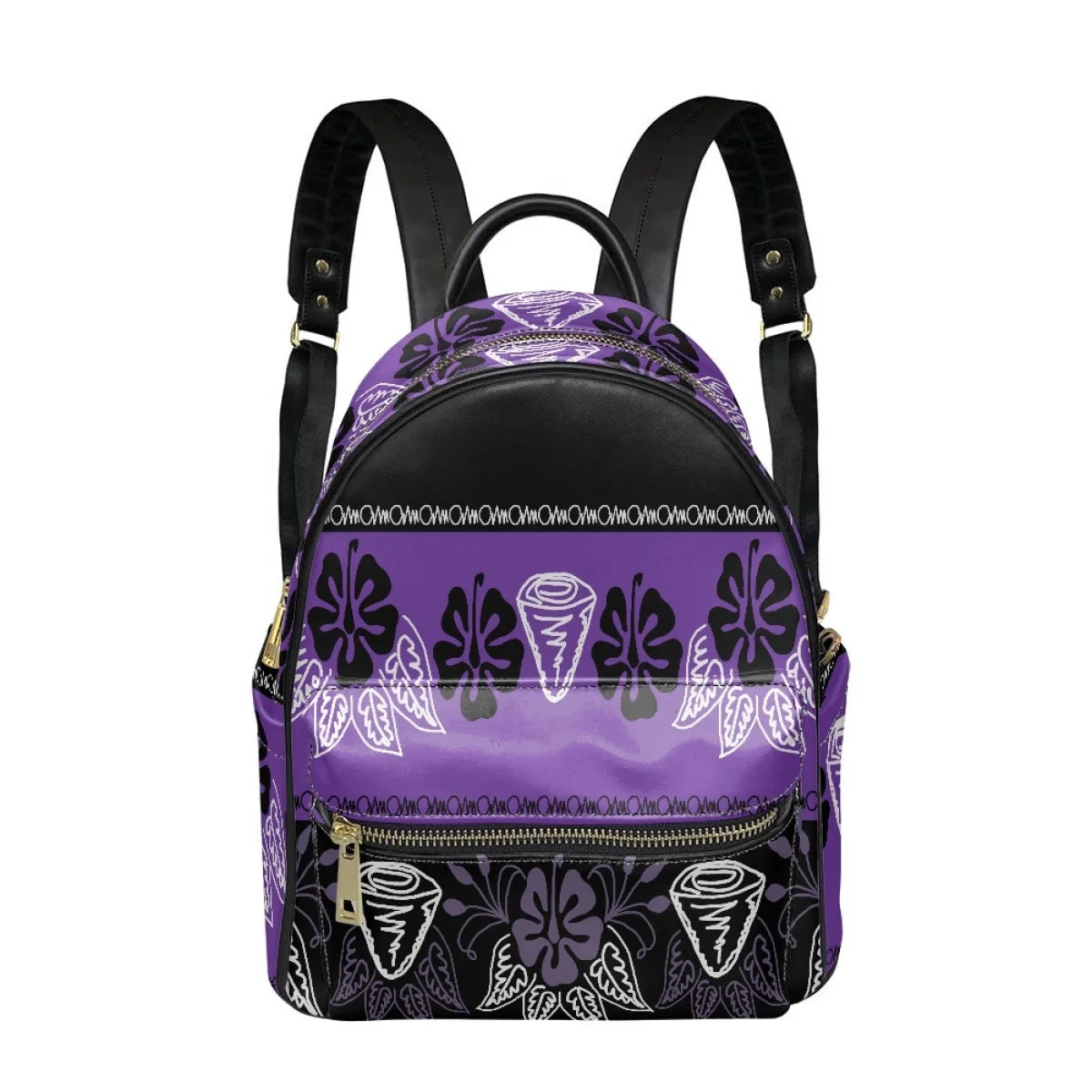 Fashion Floral Print PU Leather Backpack - Stylish Bag for Women and Teenage Girls