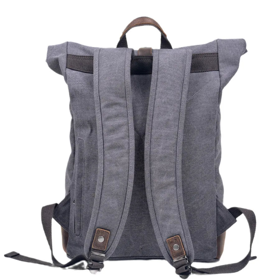 Top Quality Canvas & Cowhide Travel Backpack - 16 Inch Laptop Bag