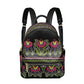 Fashion Floral Print PU Leather Backpack - Stylish Bag for Women and Teenage Girls