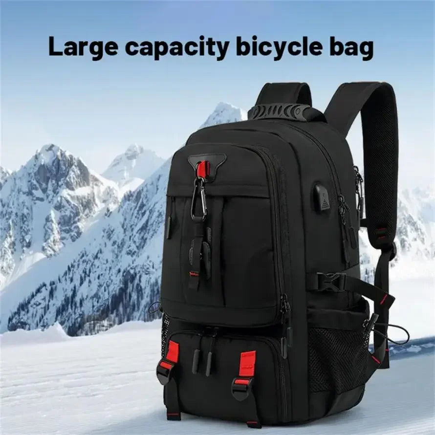 Outdoor Sports Trekking Backpack - USB Charging Travel Laptop Bag with Shoe Compartment