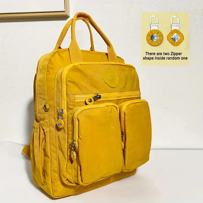 Fashion Waterproof Nylon Backpack - Multi-Pocket Travel School Laptop Bag for Women