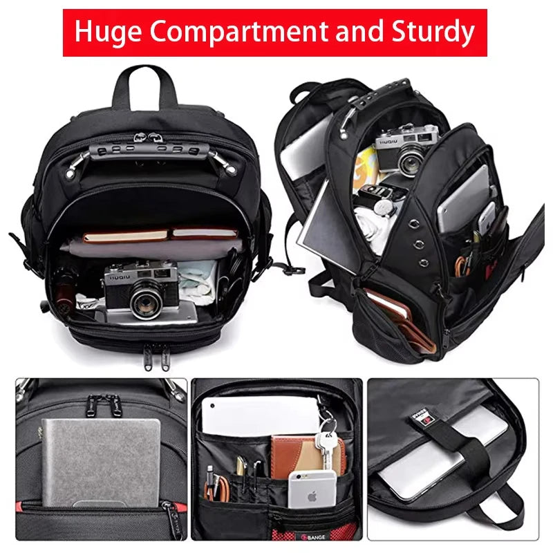 45L Travel Backpack with USB Port - 15.6 Inch Laptop Anti-Theft Bag for Teens
